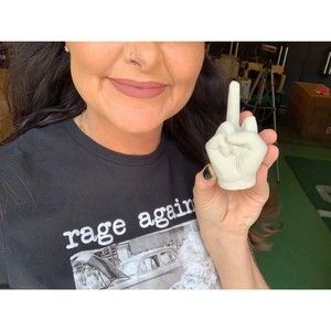 Middle Finger MINI Cement Figurine - Ring Holder - Party Favor